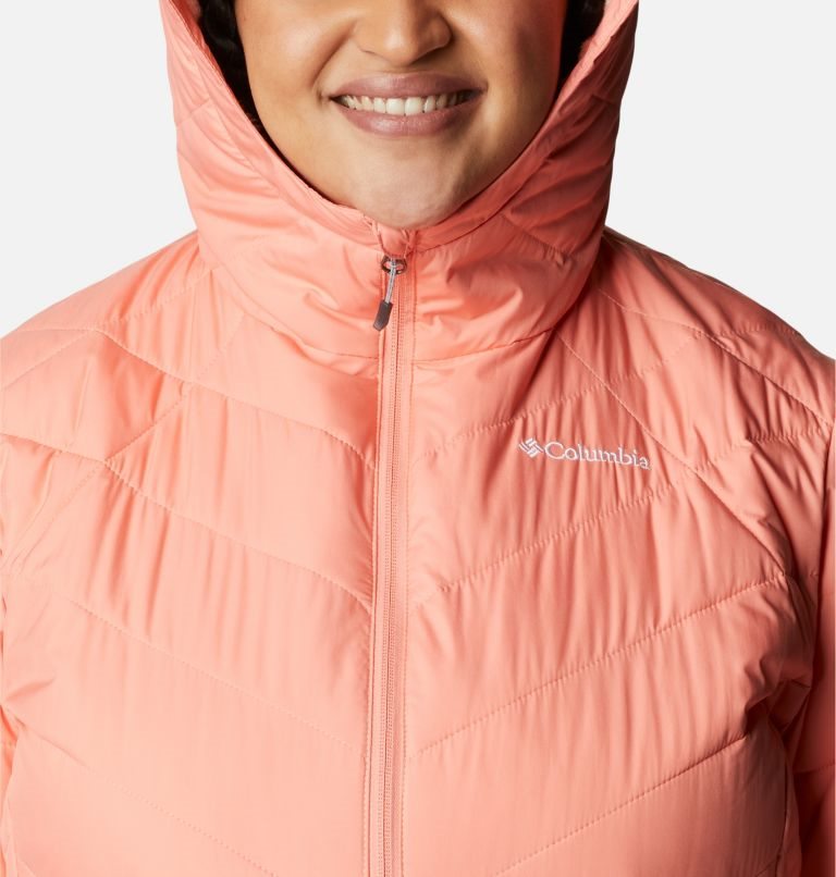 Women's Columbia Heavenly Hooded Jackets Coral | Plus Size CA-VL5C3